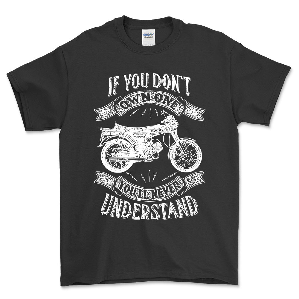 Puch - If You Dont Own One Puch N-Sl Grand Prix Luxe Youll Never Understand Unisex T-Shirt , Bomuld-Beklædning-Puch-Sort-S-Forside-Garage Culture Shop- garage - man cave - merchandise