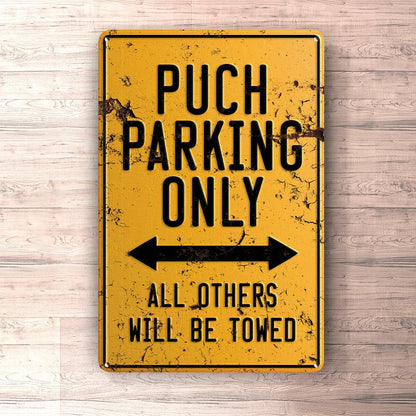 Puch Parking Only Skilte, Musemåtte, Dækkeserviet, Dørmåtte-Parking skilte-Puch-Garage Culture Shop- garage - man cave - merchandise