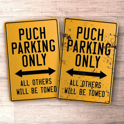 Puch Parking Only Skilte, Musemåtte, Dækkeserviet, Dørmåtte-Parking skilte-Puch-Garage Culture Shop- garage - man cave - merchandise