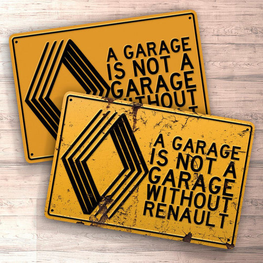 Renault A Garage Is Not A Garage Without Renault Skilte, Musemåtte, Dækkeserviet, Dørmåtte-Skilte-Renault-Garage Culture Shop- garage - man cave - merchandise