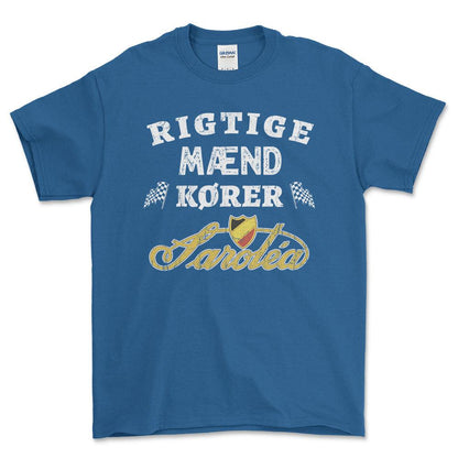 Sarolea Rigtige Mænd Kører - Unisex T-Shirt , Bomuld-Beklædning-Sarolea-Blå Royal-S-Forside-Garage Culture Shop- garage - man cave - merchandise