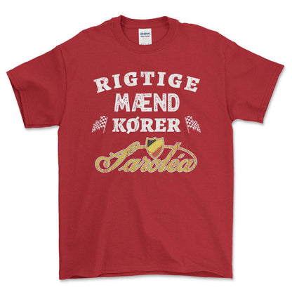 Sarolea Rigtige Mænd Kører - Unisex T-Shirt , Bomuld-Beklædning-Sarolea-Rød-S-Forside-Garage Culture Shop- garage - man cave - merchandise