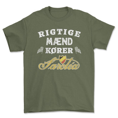 Sarolea Rigtige Mænd Kører - Unisex T-Shirt , Bomuld-Beklædning-Sarolea-Grøn Militær-S-Forside-Garage Culture Shop- garage - man cave - merchandise