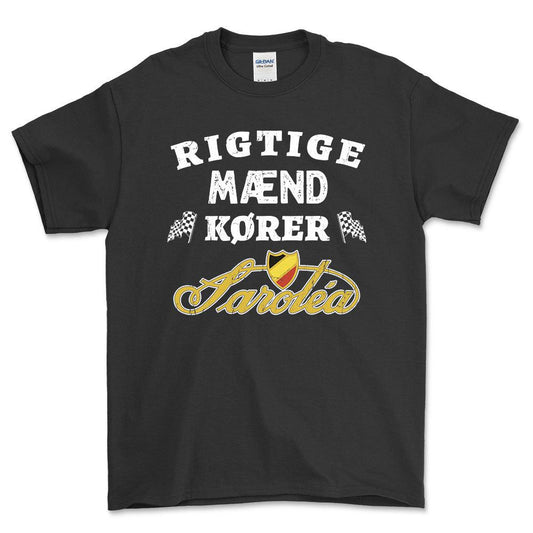 Sarolea Rigtige Mænd Kører - Unisex T-Shirt , Bomuld-Beklædning-Sarolea-Sort-S-Forside-Garage Culture Shop- garage - man cave - merchandise