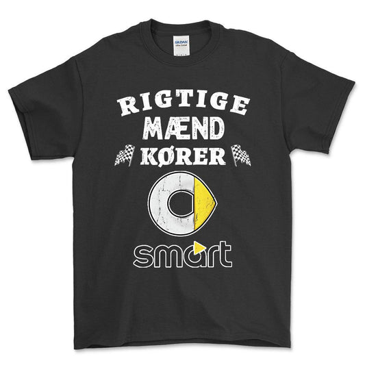 Smart Rigtige Mænd Kører - Unisex T-Shirt , Bomuld-Beklædning-Smart-Sort-S-Forside-Garage Culture Shop- garage - man cave - merchandise