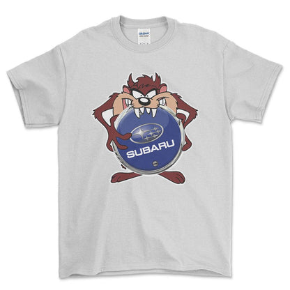 Subaru TAZ Unisex T-Shirt , Bomuld-Beklædning-Subaru-Hvid-S-Forside-Garage Culture Shop- garage - man cave - merchandise