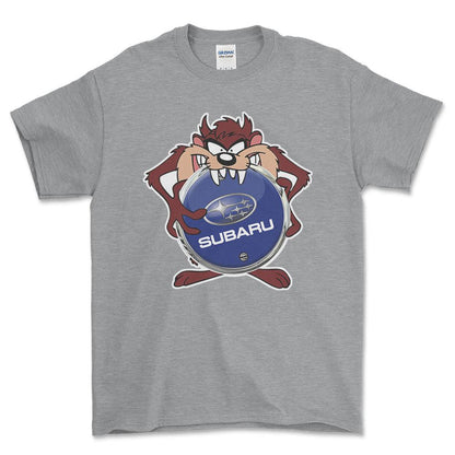 Subaru TAZ Unisex T-Shirt , Bomuld-Beklædning-Subaru-Grå Sport-S-Forside-Garage Culture Shop- garage - man cave - merchandise