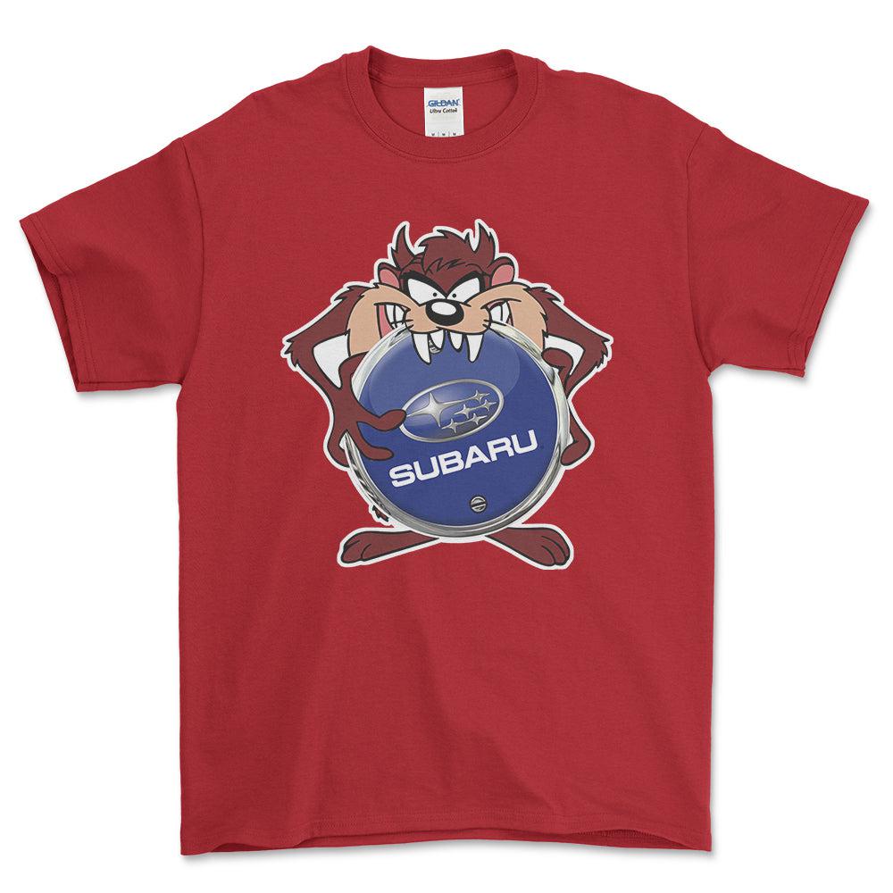 Subaru TAZ Unisex T-Shirt , Bomuld-Beklædning-Subaru-Rød-S-Forside-Garage Culture Shop- garage - man cave - merchandise