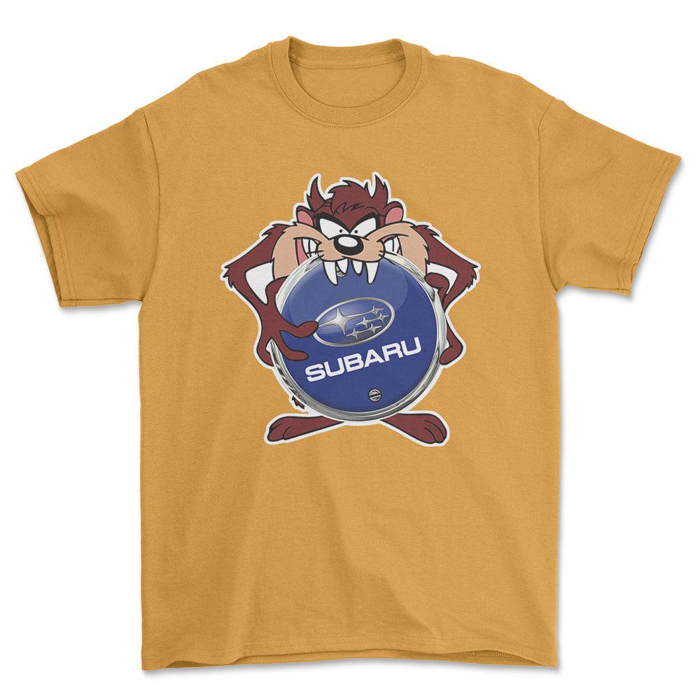 Subaru TAZ Unisex T-Shirt , Bomuld-Beklædning-Subaru-Guld-S-Forside-Garage Culture Shop- garage - man cave - merchandise