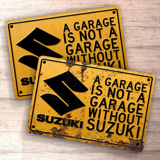 Suzuki A Garage Is Not A Garage Without Suzuki Skilte, Musemåtte, Dørmåtte-Skilte-Suzuki-Garage Culture Shop- garage - man cave - merchandise