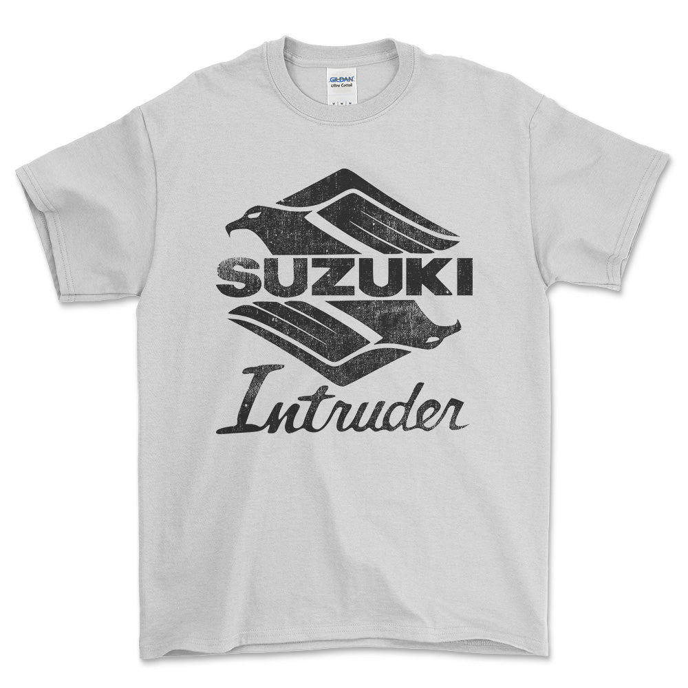 Suzuki Intruder Unisex T-Shirt , Bomuld-Beklædning-Suzuki-Hvid-S-Forside-Garage Culture Shop- garage - man cave - merchandise