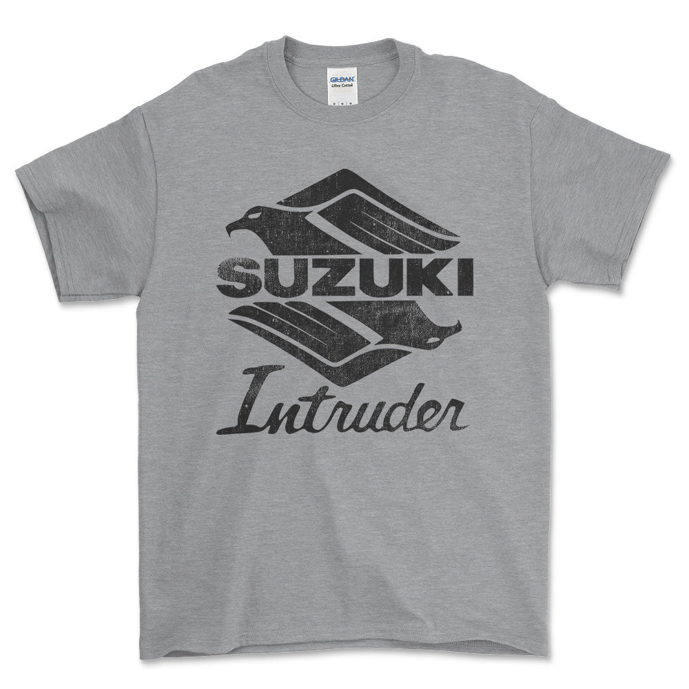 Suzuki Intruder Unisex T-Shirt , Bomuld-Beklædning-Suzuki-Grå Sport-S-Forside-Garage Culture Shop- garage - man cave - merchandise