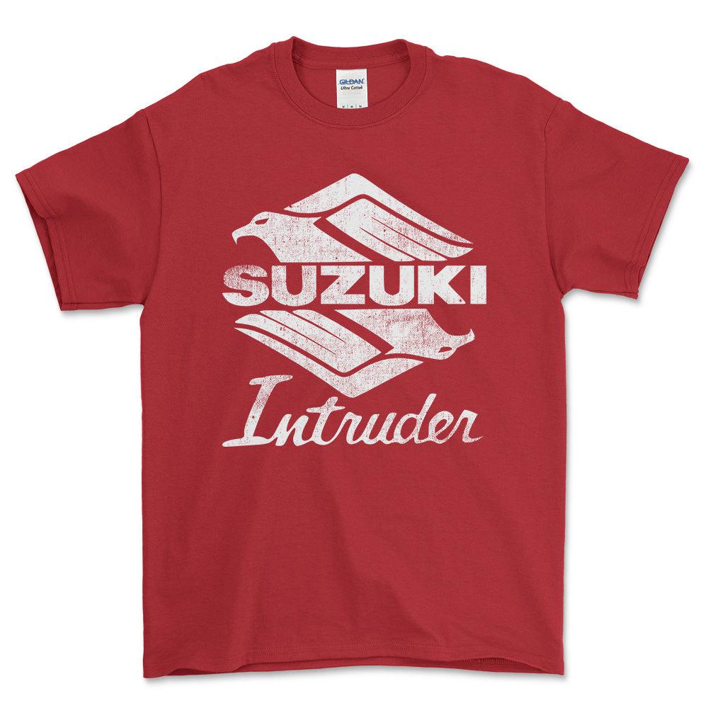 Suzuki Intruder Unisex T-Shirt , Bomuld-Beklædning-Suzuki-Rød-S-Forside-Garage Culture Shop- garage - man cave - merchandise