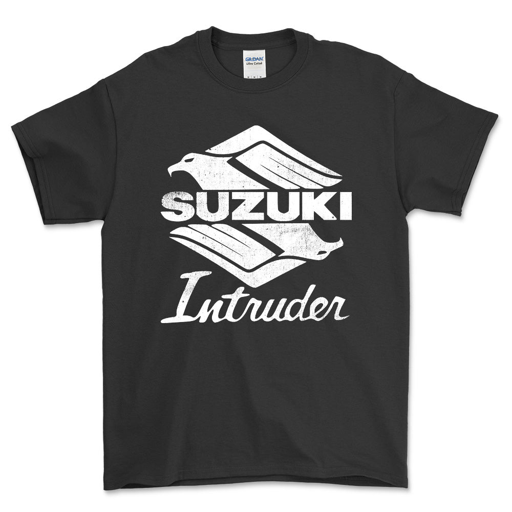 Suzuki Intruder Unisex T-Shirt , Bomuld-Beklædning-Suzuki-Sort-S-Forside-Garage Culture Shop- garage - man cave - merchandise