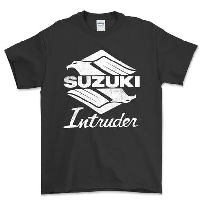 Suzuki Intruder Unisex T-Shirt , Bomuld-Beklædning-Suzuki-Sort-S-Forside-Garage Culture Shop- garage - man cave - merchandise