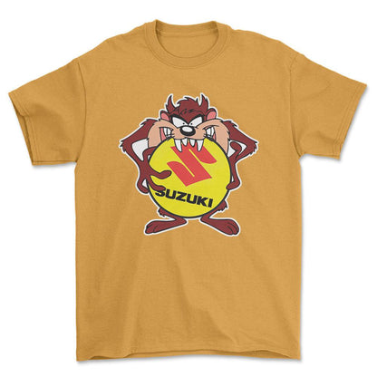 Suzuki TAZ Unisex T-Shirt , Bomuld-Beklædning-Suzuki-Guld-S-Forside-Garage Culture Shop- garage - man cave - merchandise