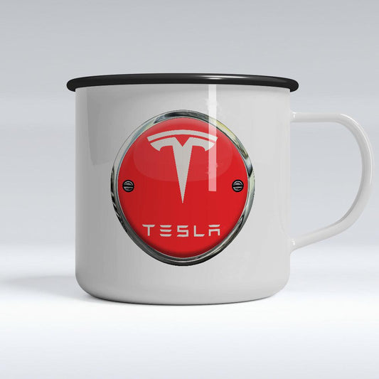 Tesla Emaljekrus-Krus-Tesla-Garage Culture Shop- garage - man cave - merchandise