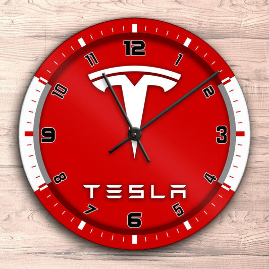 Tesla Vægur Rundt-Clock-Tesla-Garage Culture Shop- garage - man cave - merchandise