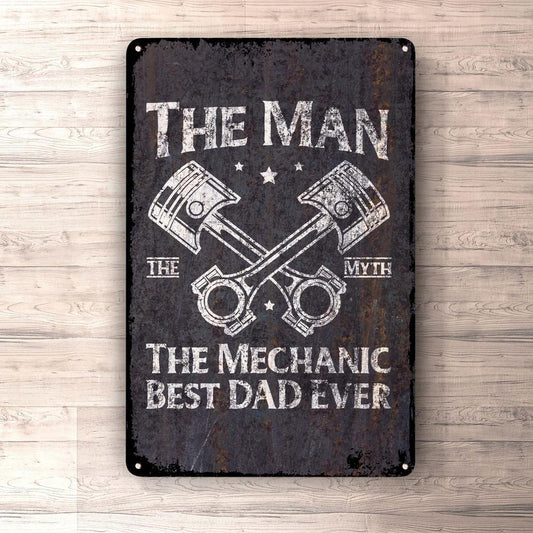 The Man The Myth The Mechanic Best Dad Skilte, Musemåtte, Dørmåtte-Skilte-Funny Garage-Garage Culture Shop- garage - man cave - merchandise