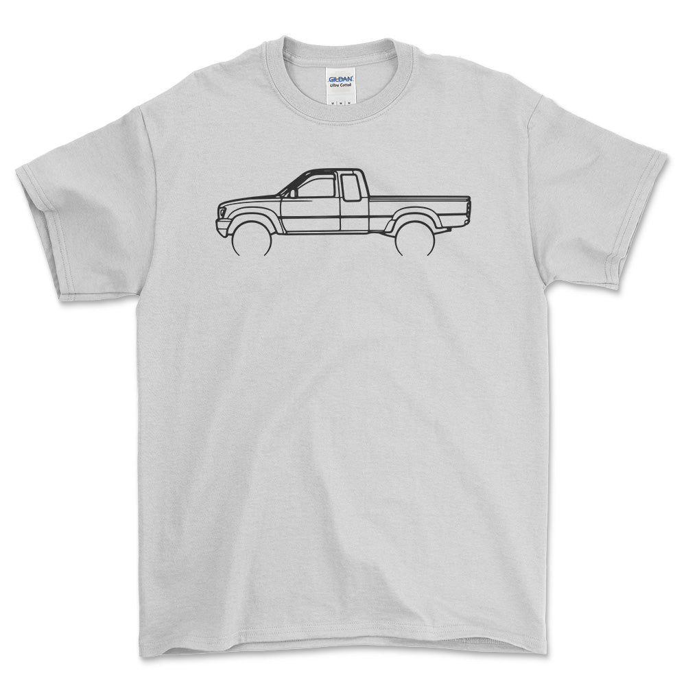 Toyota Hilux 1991 Outline - Unisex T-Shirt-Beklædning-Toyota-Hvid-S-Forside-Garage Culture Shop- garage - man cave - merchandise