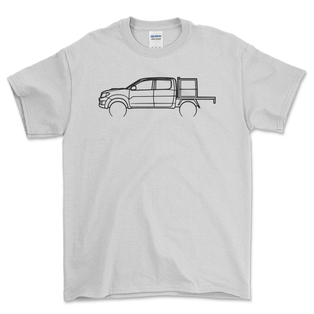 Toyota Hilux 2009 Outline - Unisex T-Shirt-Beklædning-Toyota-Hvid-S-Forside-Garage Culture Shop- garage - man cave - merchandise