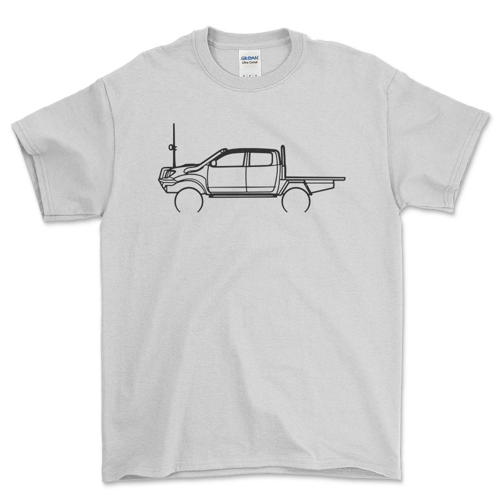 Toyota Hilux Outline - Unisex T-Shirt-Beklædning-Toyota-Hvid-S-Forside-Garage Culture Shop- garage - man cave - merchandise