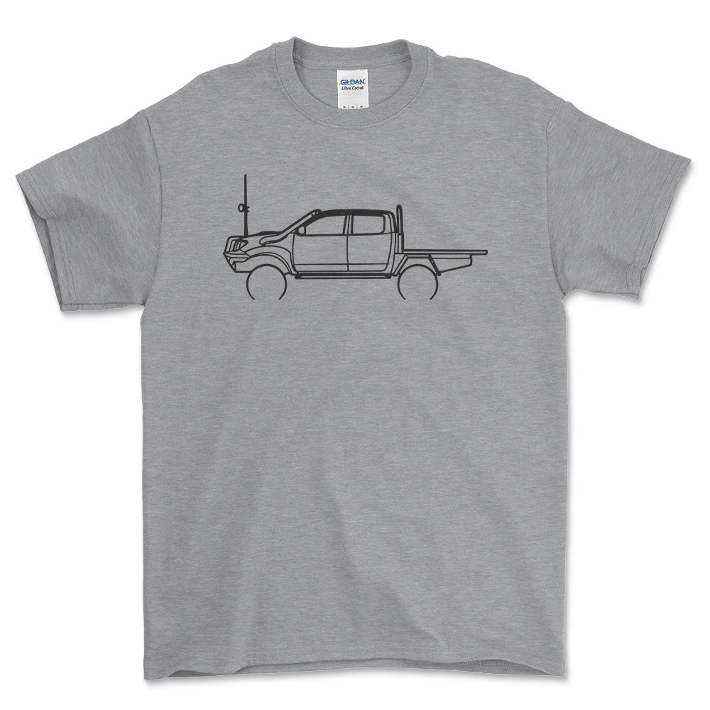 Toyota Hilux Outline - Unisex T-Shirt-Beklædning-Toyota-Grå Sport-S-Forside-Garage Culture Shop- garage - man cave - merchandise