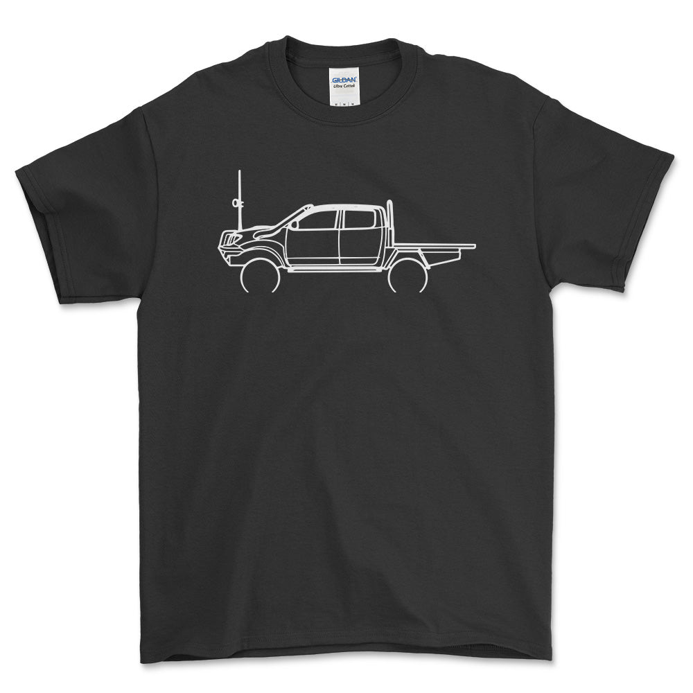 Toyota Hilux Outline - Unisex T-Shirt-Beklædning-Toyota-Sort-S-Forside-Garage Culture Shop- garage - man cave - merchandise