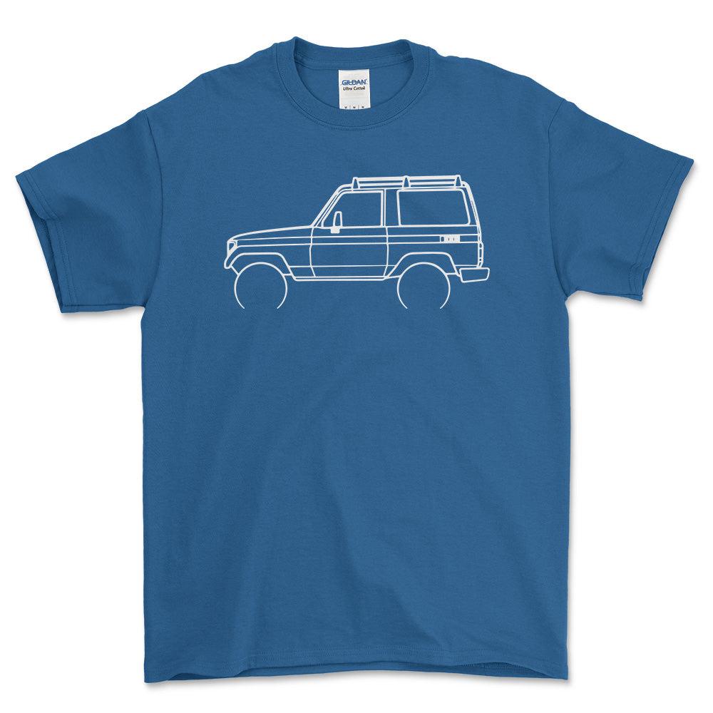 Toyota LJ70 1984 Outline - Unisex T-Shirt-Beklædning-Toyota-Blå Royal-S-Forside-Garage Culture Shop- garage - man cave - merchandise