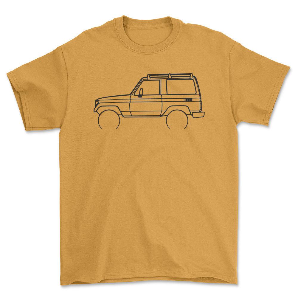 Toyota LJ70 1984 Outline - Unisex T-Shirt-Beklædning-Toyota-Guld-S-Forside-Garage Culture Shop- garage - man cave - merchandise