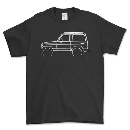 Toyota LJ70 1984 Outline - Unisex T-Shirt-Beklædning-Toyota-Sort-S-Forside-Garage Culture Shop- garage - man cave - merchandise