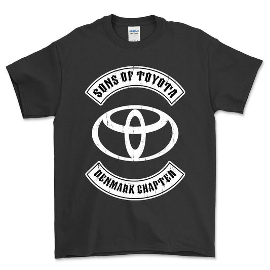 Toyota Sons Of Toyota Denmark Chapter Unisex T-Shirt , Bomuld-Beklædning-Toyota-Sort-S-Forside-Garage Culture Shop- garage - man cave - merchandise