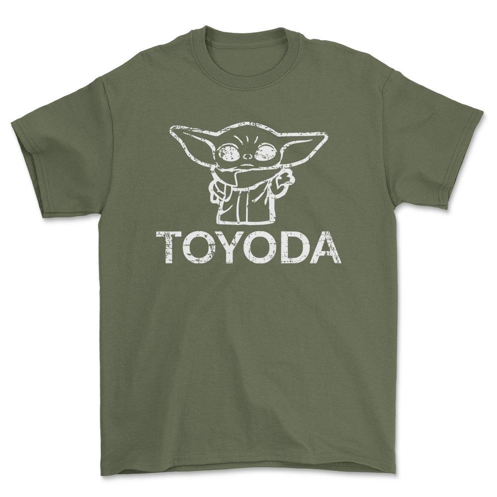 Toyota Toyoda Unisex T-Shirt , Bomuld-Beklædning-Toyota-Grøn Militær-S-Forside-Garage Culture Shop- garage - man cave - merchandise