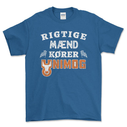 Unimog Rigtige Mænd Kører - Unisex T-Shirt , Bomuld-Beklædning-Unimog-Blå Royal-S-Forside-Garage Culture Shop- garage - man cave - merchandise