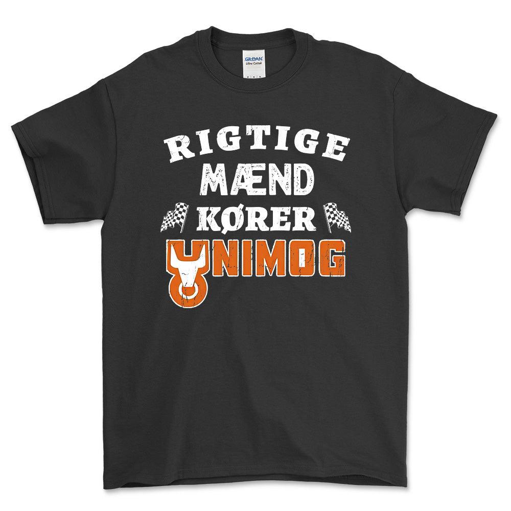 Unimog Rigtige Mænd Kører - Unisex T-Shirt , Bomuld-Beklædning-Unimog-Sort-S-Forside-Garage Culture Shop- garage - man cave - merchandise