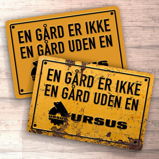 Ursus En Gård Er Ikke En Gård Uden En Ursus Skilte, Musemåtte, Dørmåtte-Skilte-Ursus-Garage Culture Shop- garage - man cave - merchandise