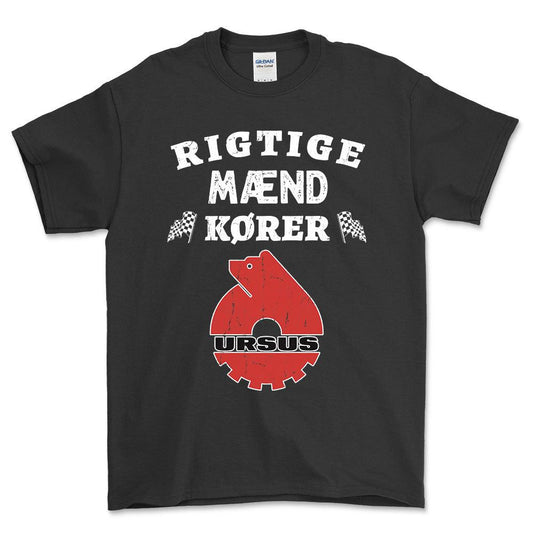 Ursus Rigtige Mænd Kører - Unisex T-Shirt , Bomuld-Beklædning-Ursus-Sort-S-Forside-Garage Culture Shop- garage - man cave - merchandise