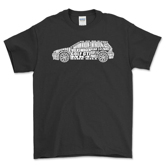 VW Golf Gti Mk4 Unisex T-Shirt , Bomuld-Beklædning-VW-Sort-S-Forside-Garage Culture Shop- garage - man cave - merchandise