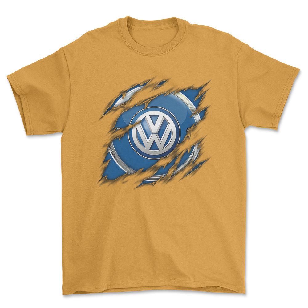 VW Ripped Unisex T-Shirt , Bomuld-Beklædning-VW-Guld-S-Forside-Garage Culture Shop- garage - man cave - merchandise