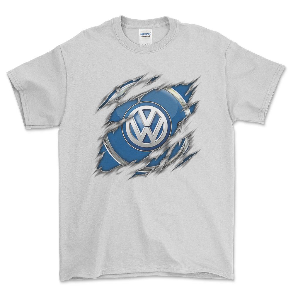 VW Ripped Unisex T-Shirt , Bomuld-Beklædning-VW-Hvid-S-Forside-Garage Culture Shop- garage - man cave - merchandise