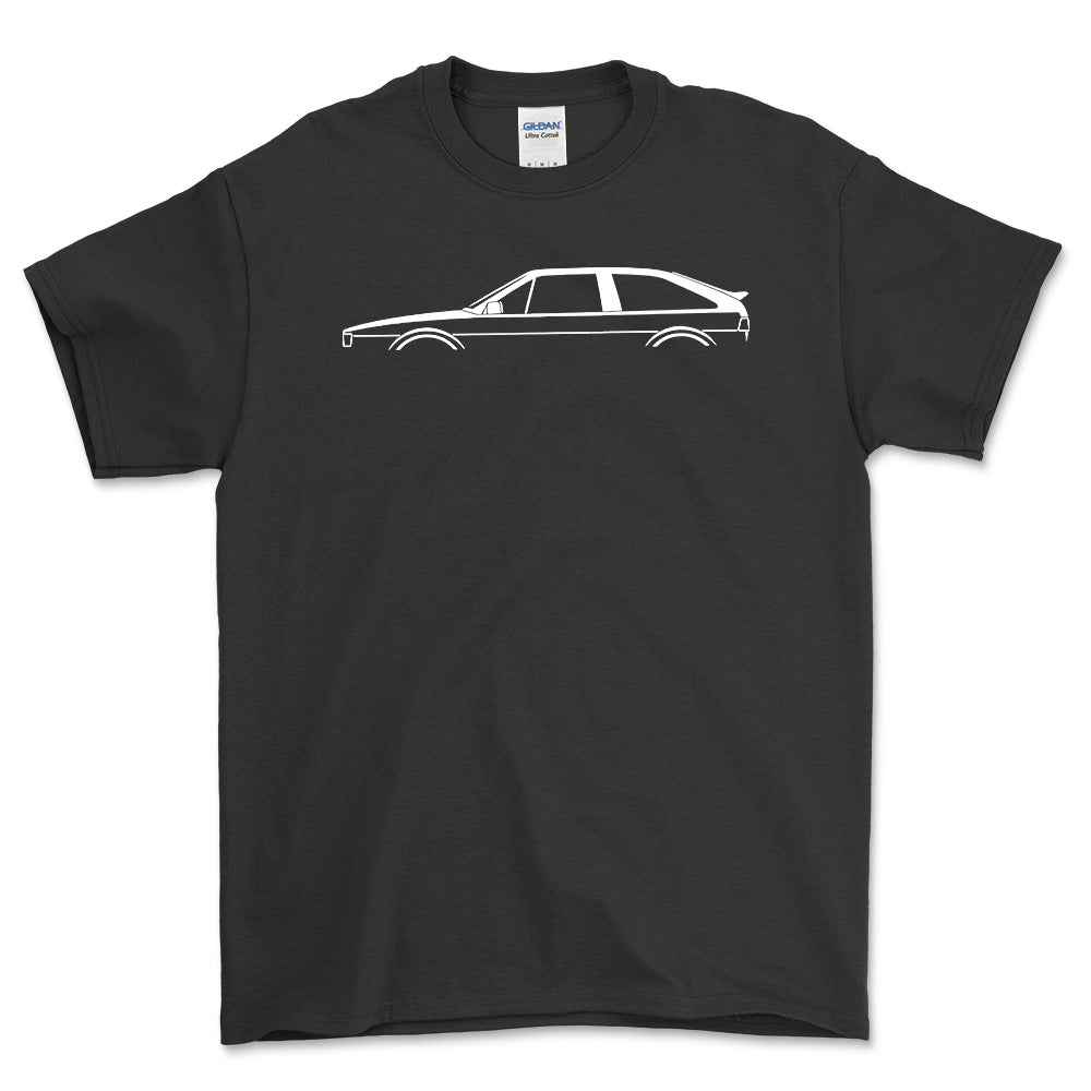 VW Scirocco Type 2 Silhuet - Unisex T-Shirt , Bomuld-Beklædning-VW-Sort-S-Forside-Garage Culture Shop- garage - man cave - merchandise