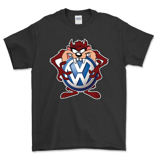 VW TAZ Unisex T-Shirt , Bomuld-Beklædning-VW-Sort-S-Forside-Garage Culture Shop- garage - man cave - merchandise