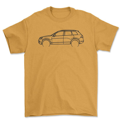 VW Touareg 2014 Outline - Unisex T-Shirt-Beklædning-VW-Guld-S-Forside-Garage Culture Shop- garage - man cave - merchandise