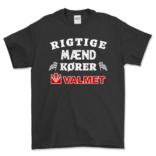 Valmet Rigtige Mænd Kører - Unisex T-Shirt , Bomuld-Beklædning-Valmet-Sort-S-Forside-Garage Culture Shop- garage - man cave - merchandise