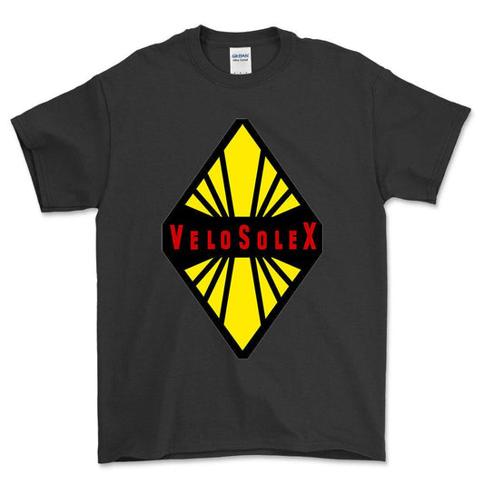 Velo Solex - Unisex T-Shirt , Bomuld-Beklædning-Velo Solex-Sort-S-Forside-Garage Culture Shop- garage - man cave - merchandise