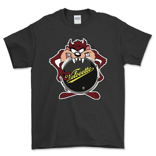 Velocette TAZ Unisex T-Shirt , Bomuld-Beklædning-Velocette-Sort-S-Forside-Garage Culture Shop- garage - man cave - merchandise