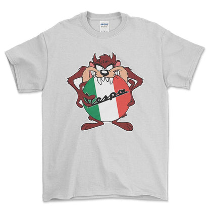 Vespa TAZ Unisex T-Shirt , Bomuld-Beklædning-Vespa-Hvid-S-Forside-Garage Culture Shop- garage - man cave - merchandise