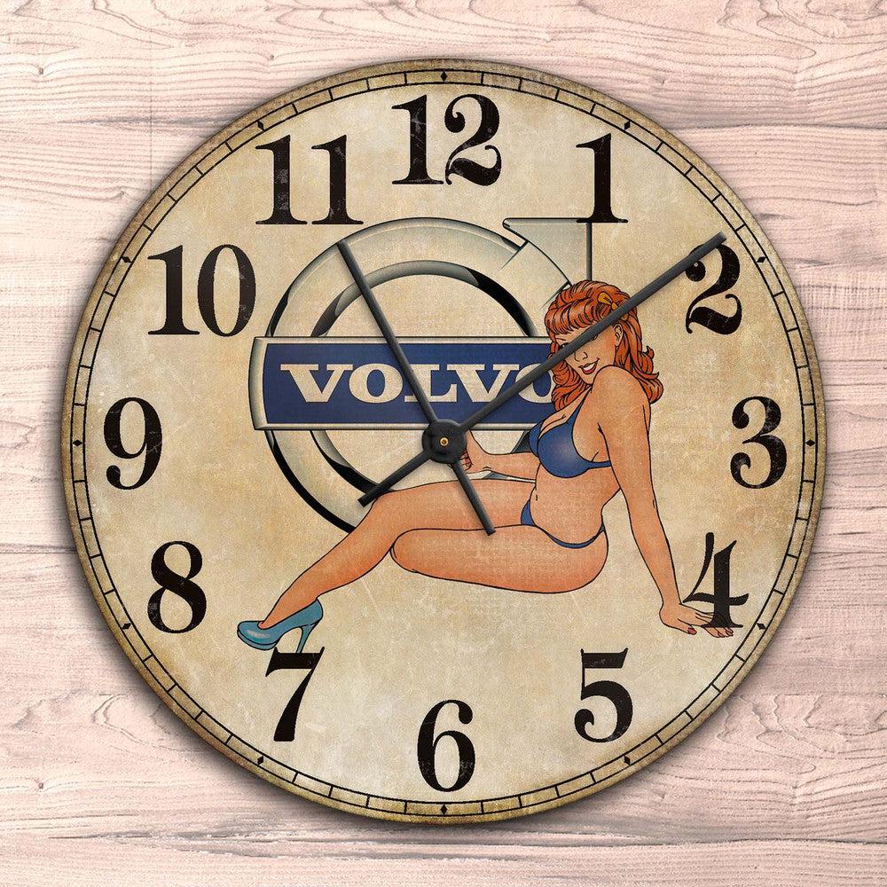 Volvo Pinup Vægur Rundt-Clock-Volvo-Garage Culture Shop- garage - man cave - merchandise