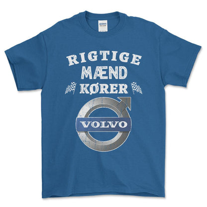 Volvo Rigtige Mænd Kører - Unisex T-Shirt , Bomuld-Beklædning-Volvo-Garage Culture Shop- garage - man cave - merchandise