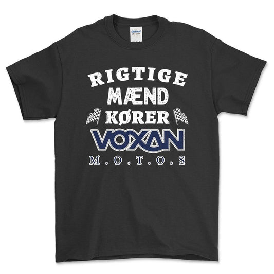 Voxan Rigtige Mænd Kører - Unisex T-Shirt , Bomuld-Beklædning-Voxan-Sort-S-Forside-Garage Culture Shop- garage - man cave - merchandise